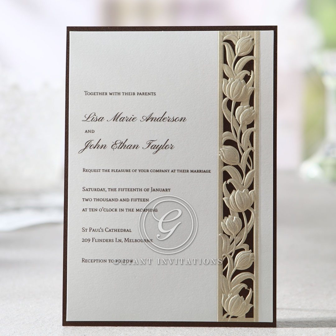 Embossed Classic Couture Personalised Wedding Invitation Giant