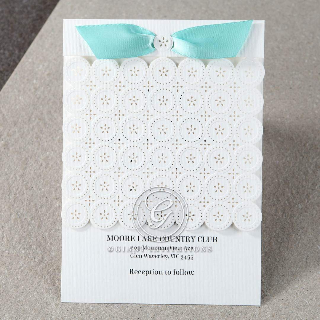 Sand Dollar Laser Cut Engagement Invitation