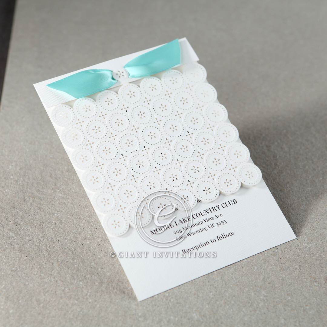 Sand Dollar Laser Cut Engagement Invitation