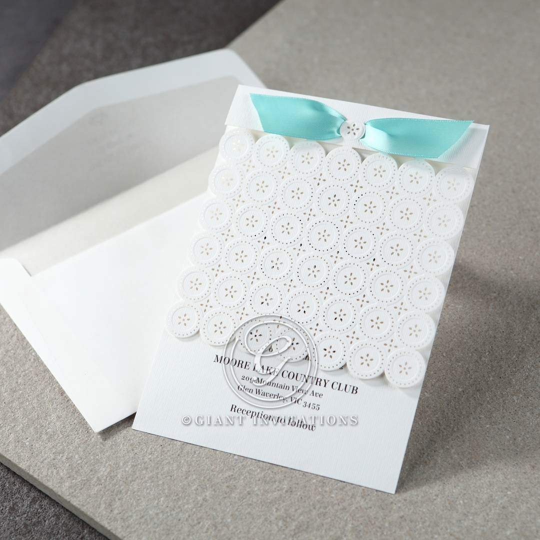 Sand Dollar Laser Cut Engagement Invitation