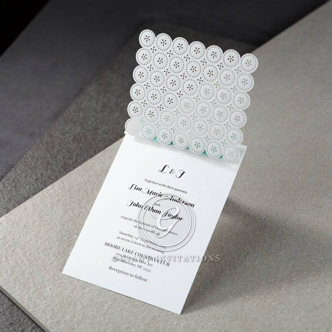 Sand Dollar Laser Cut Engagement Invitation