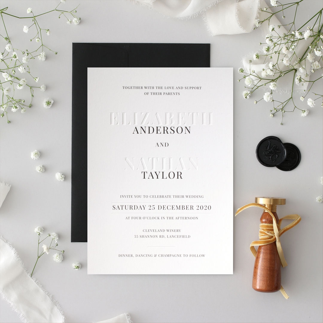 Blind Embossed & Colour Printing - Wedding Invitations - WP002EB - 183696