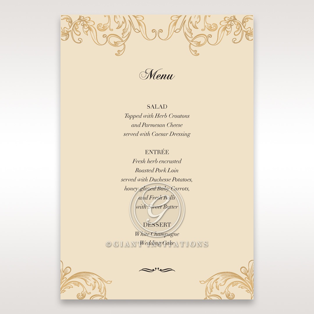 Reception Menu Cards Wedding Decor Accessories