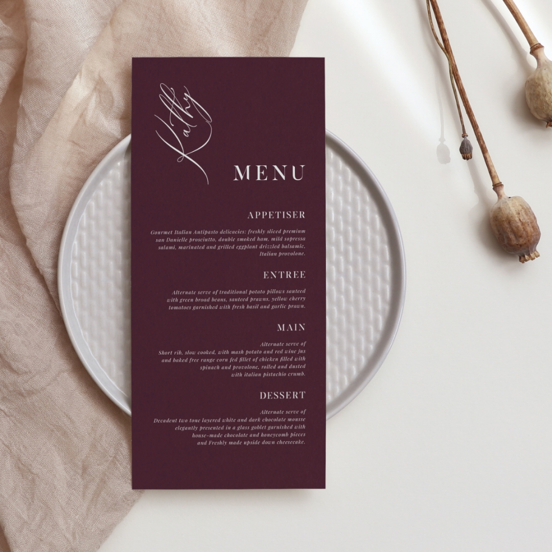 Romantic Red - Menu Cards - MD-GI-MB300-WH-02 - 184795
