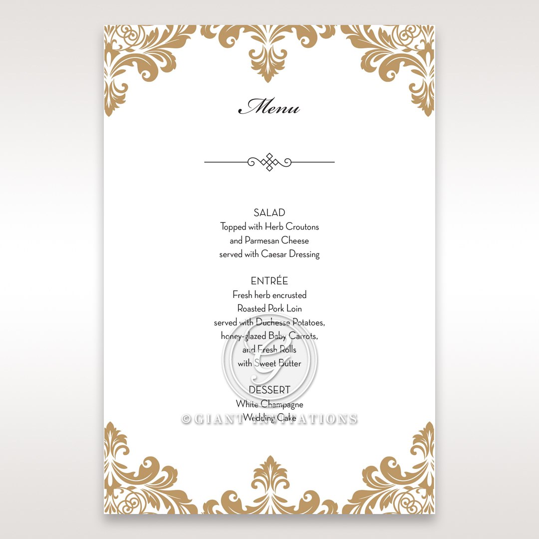 Reception Menu Cards Wedding Decor Accessories