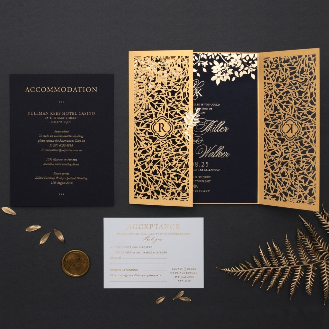 Majestic Botanical Gate - Wedding Invitations - LC-BG-GD.. - 189329