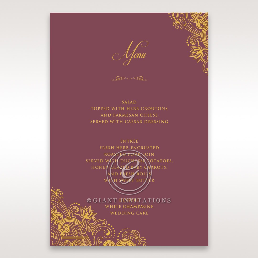 Imperial Glamour with Foil menu card DM116022-MS-F