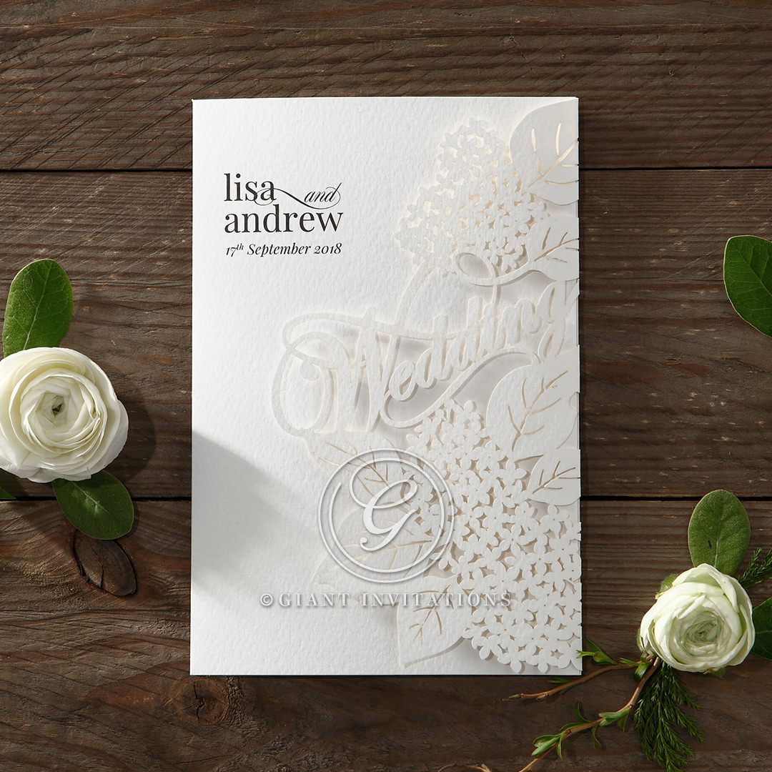 Laser Cut Floral Wedding wedding invitations HB15086