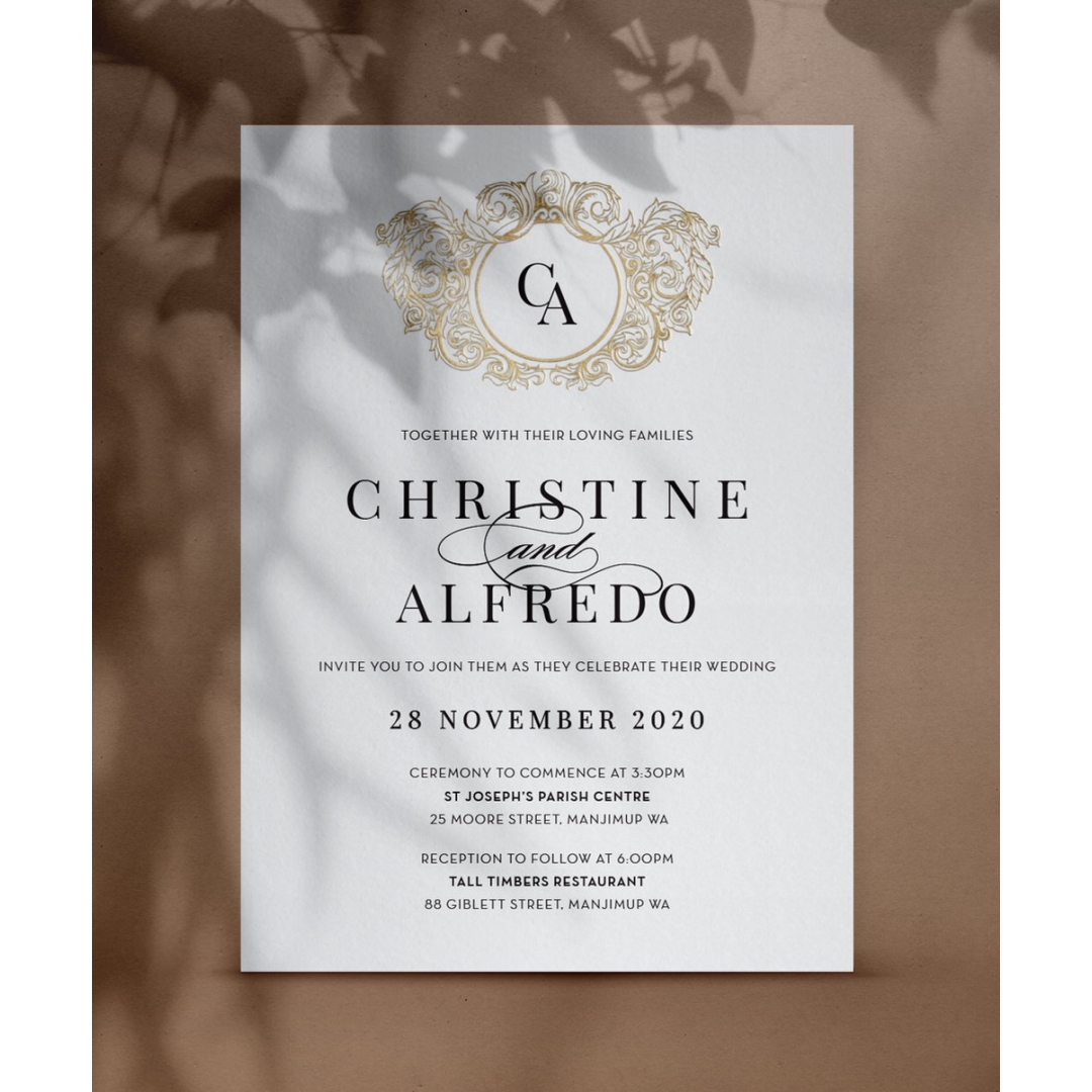 Simplified Crest - Wedding Invitations - PM-KI300-PFL-GG-02 - 184525