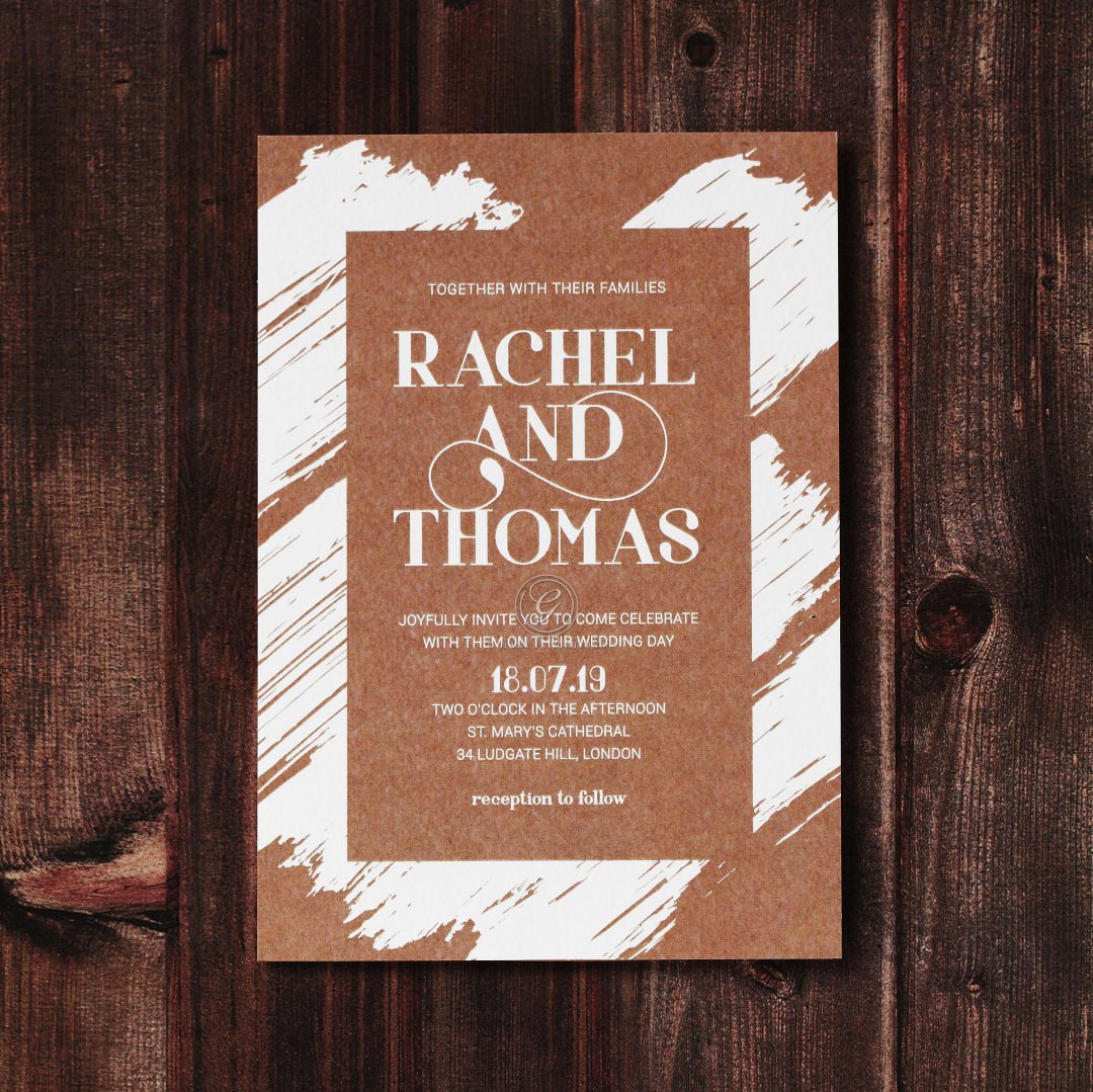 Rustic Brush Stroke wedding invitations FWI116129-TR