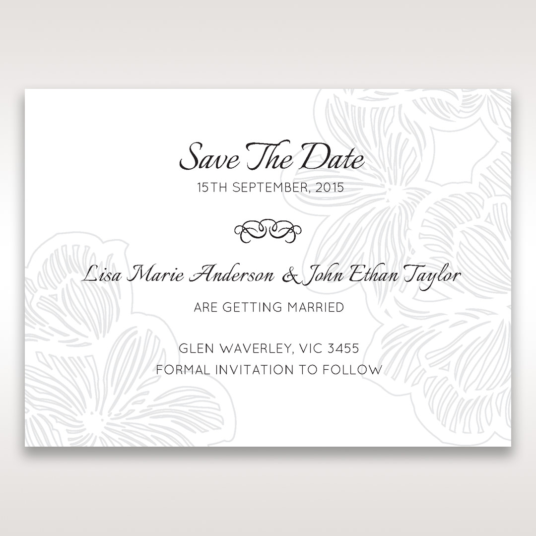 White Laser Cut Floral Lace - Save the Date - Wedding Stationery - 29