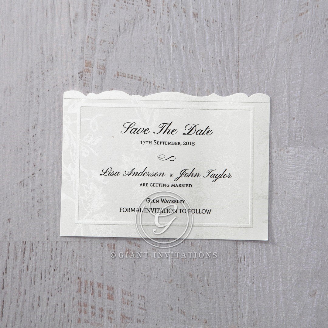 White Enchanted Folral Pocket III - Save the Date - Wedding Stationery - 15