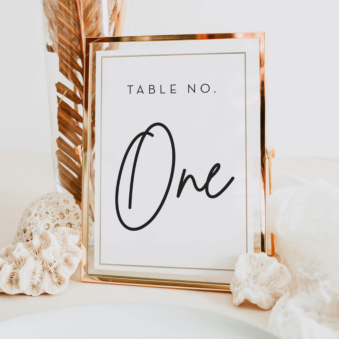 Chic Written Numbers - Table Number Cards - TD-KI300-PFL-GG-03 - 184792