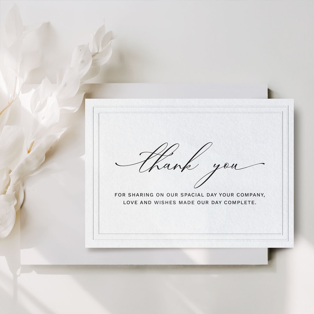 Embossed Border Thank You Card