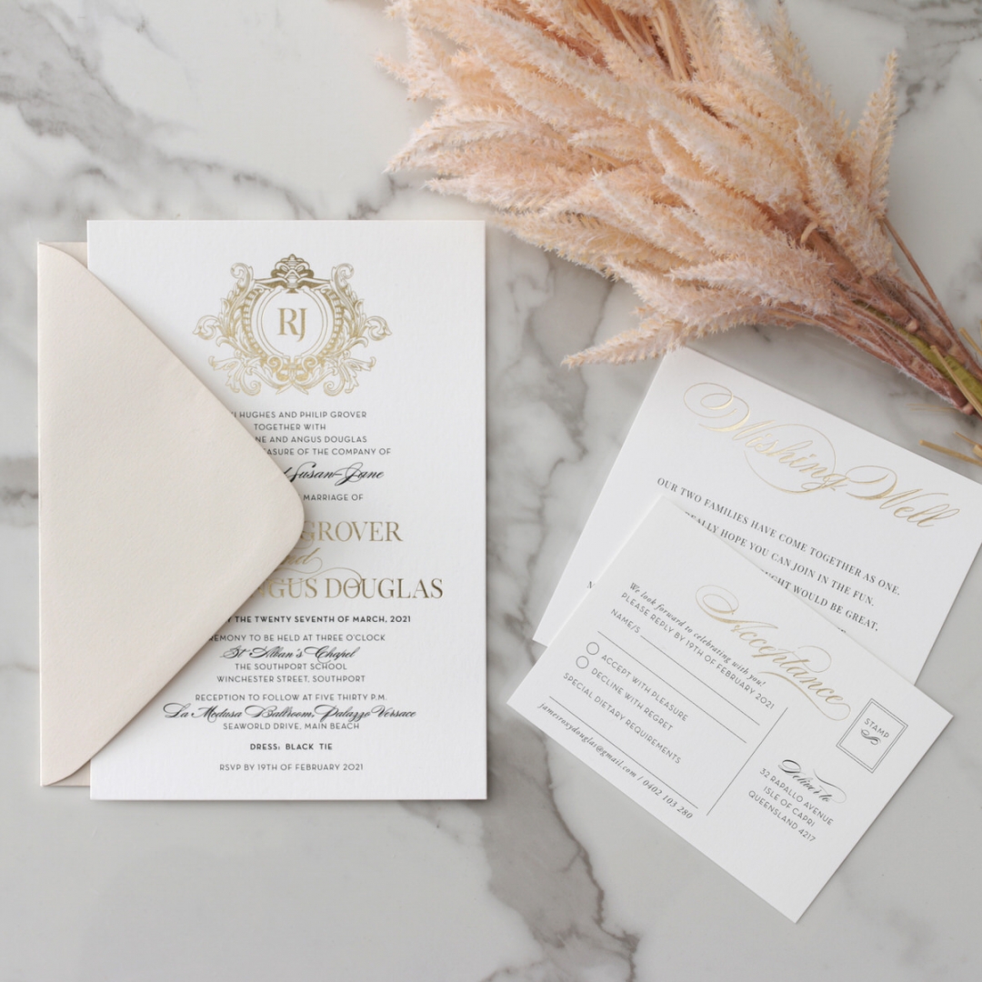 Royal Letter - Wedding Invitations - IC330-GG-BL-02 - 185256