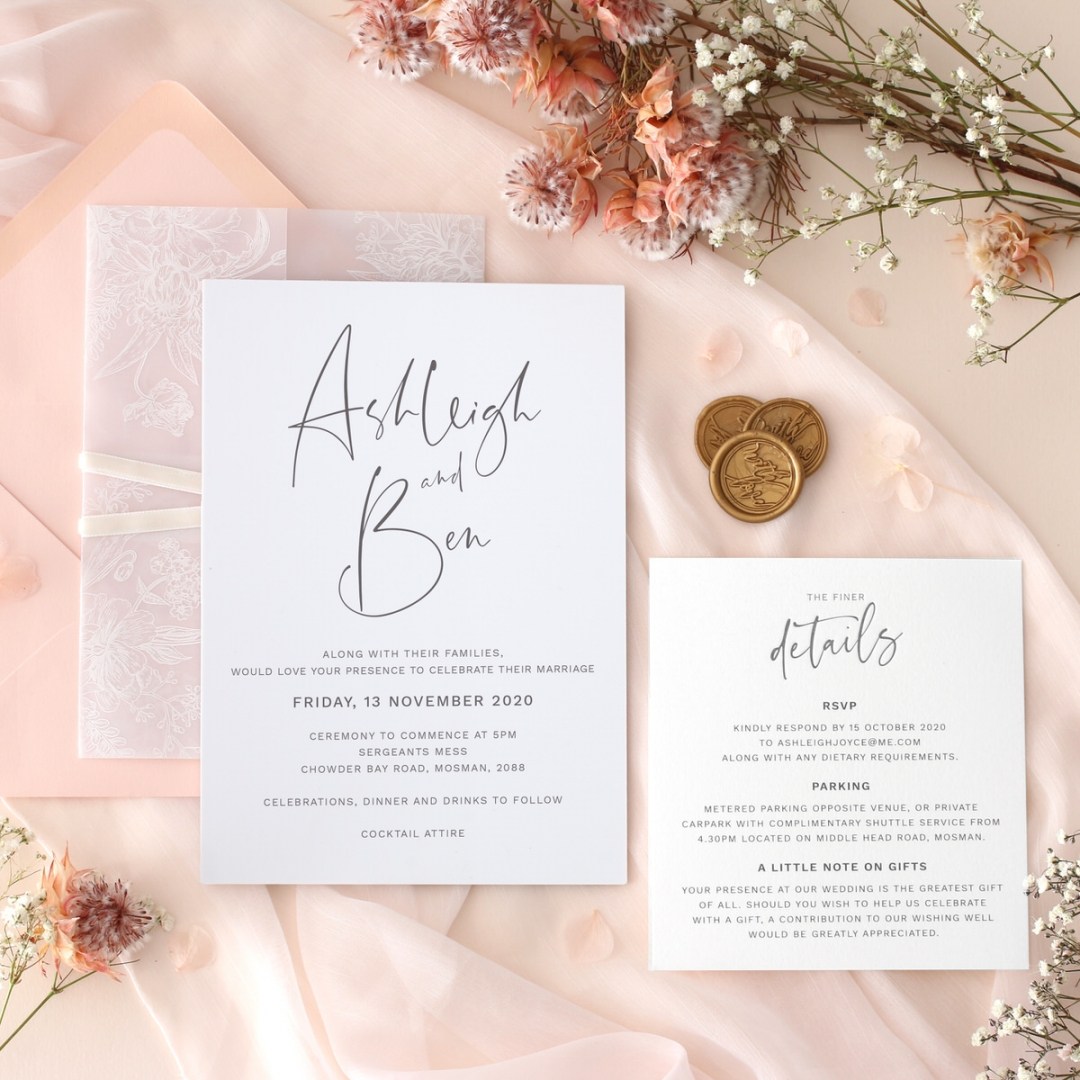 Black on White Acrylic - Wedding Invitations - ACR-WH-BL-01 - 189341