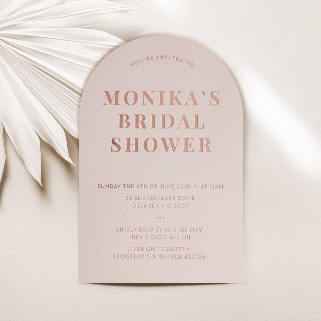 Blushing Bridal Arch with Foil - Wedding Invitations - CR07-RG-DC-01 - 184871