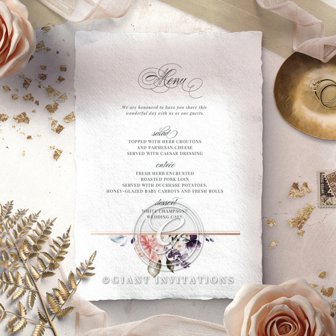 Enchanting Florals menu card