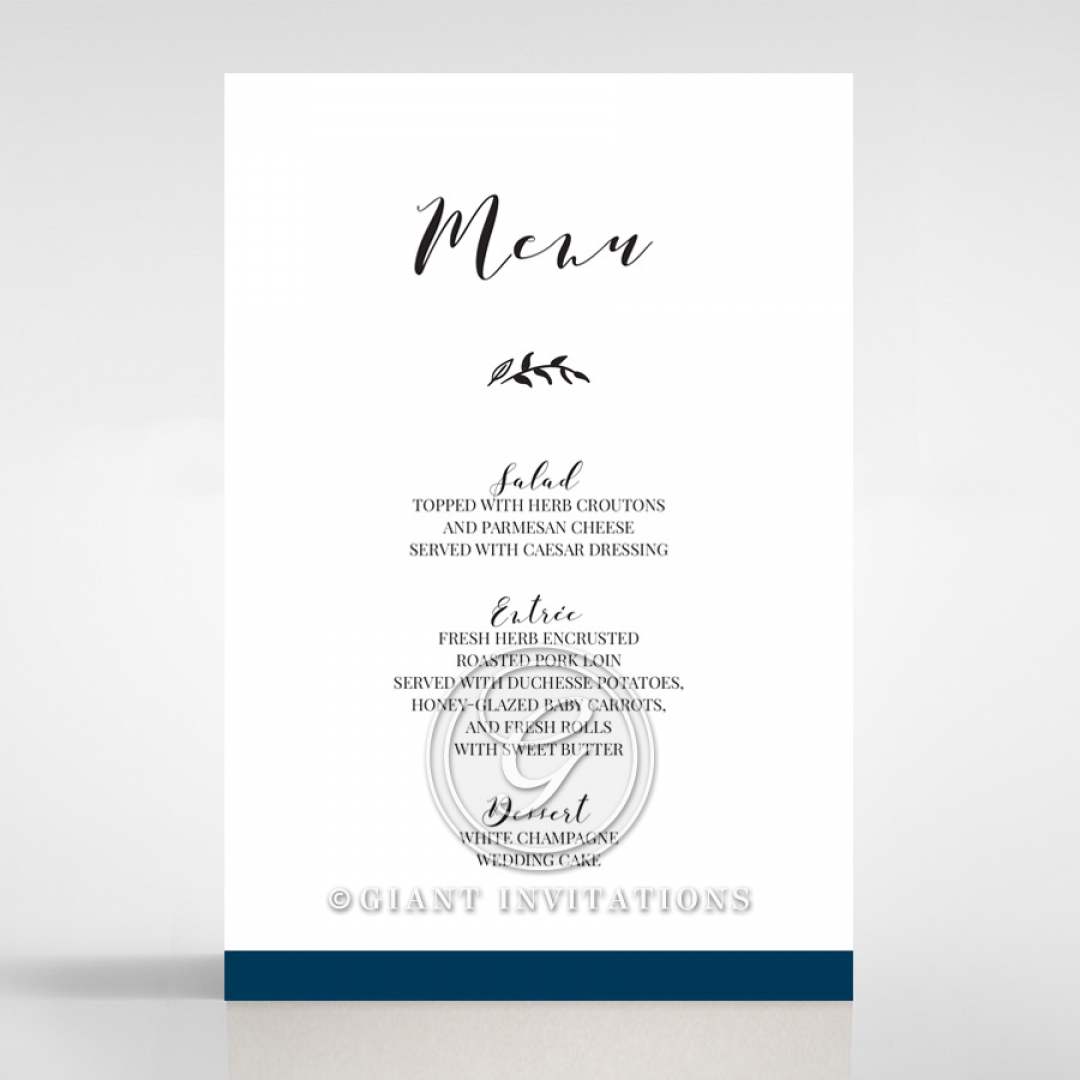 Forever Love Booklet - Navy wedding venue table menu card stationery item