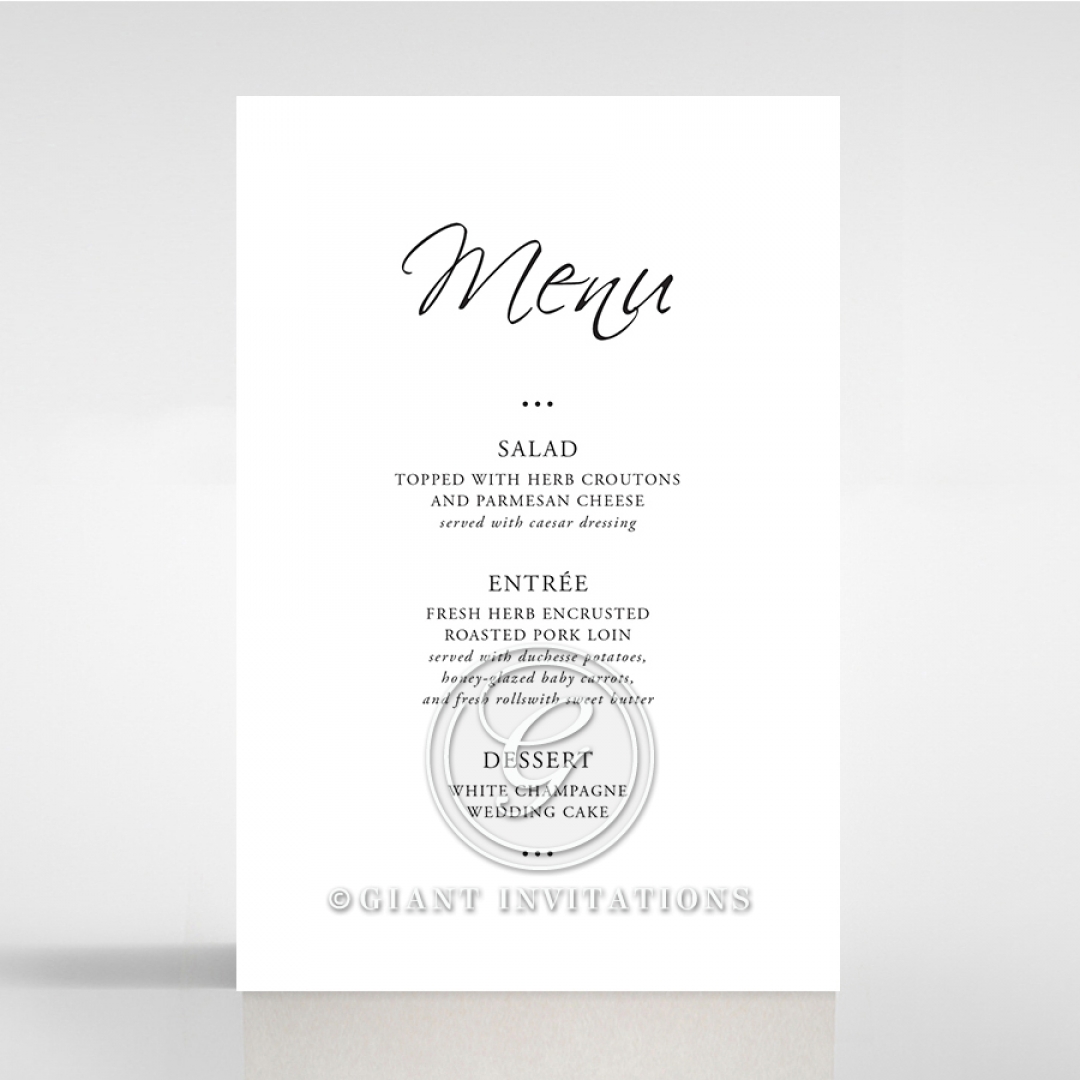 Paper Diamond Drapery wedding stationery table menu card design