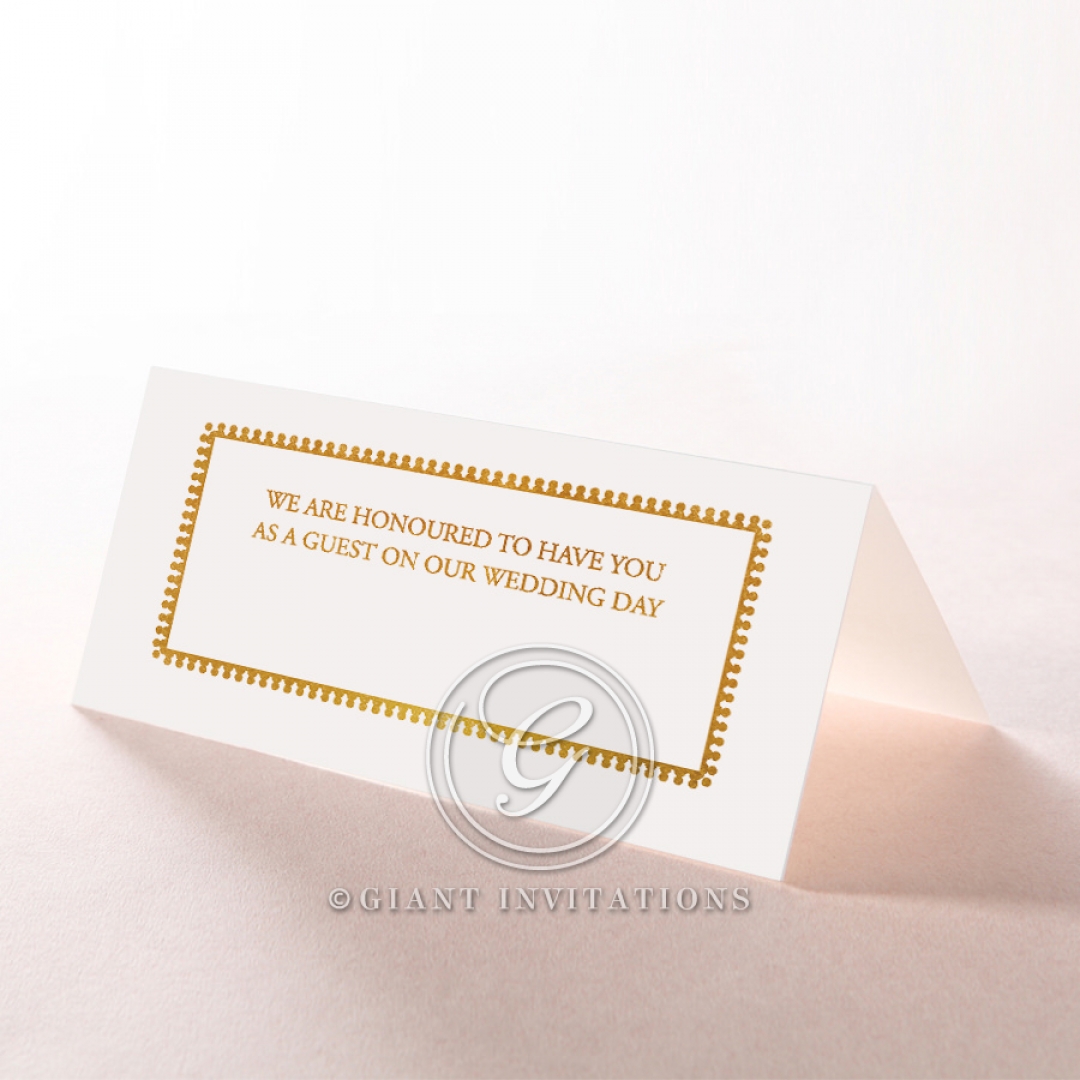 Blooming Charm with Foil wedding venue table place card stationery item