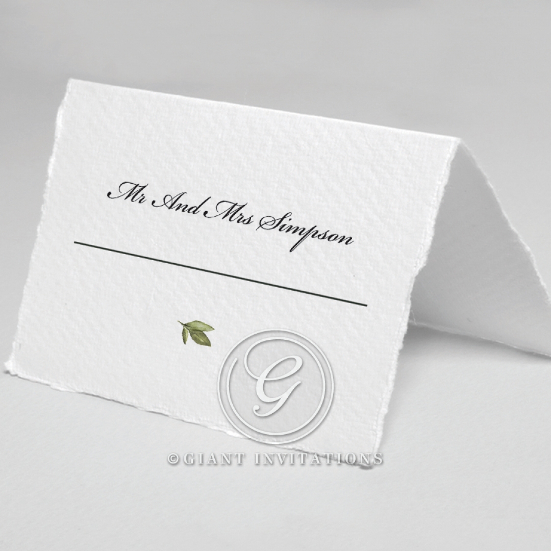 Geometric Bloom wedding place card stationery design