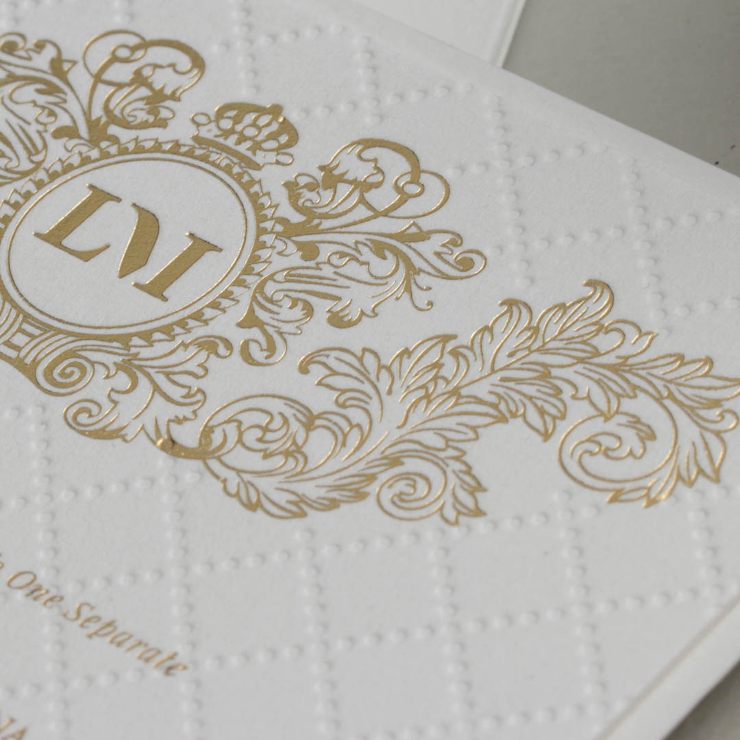 Quilted Half Pocket Royal Elegance - Wedding Invitations - WP309GG - 183822