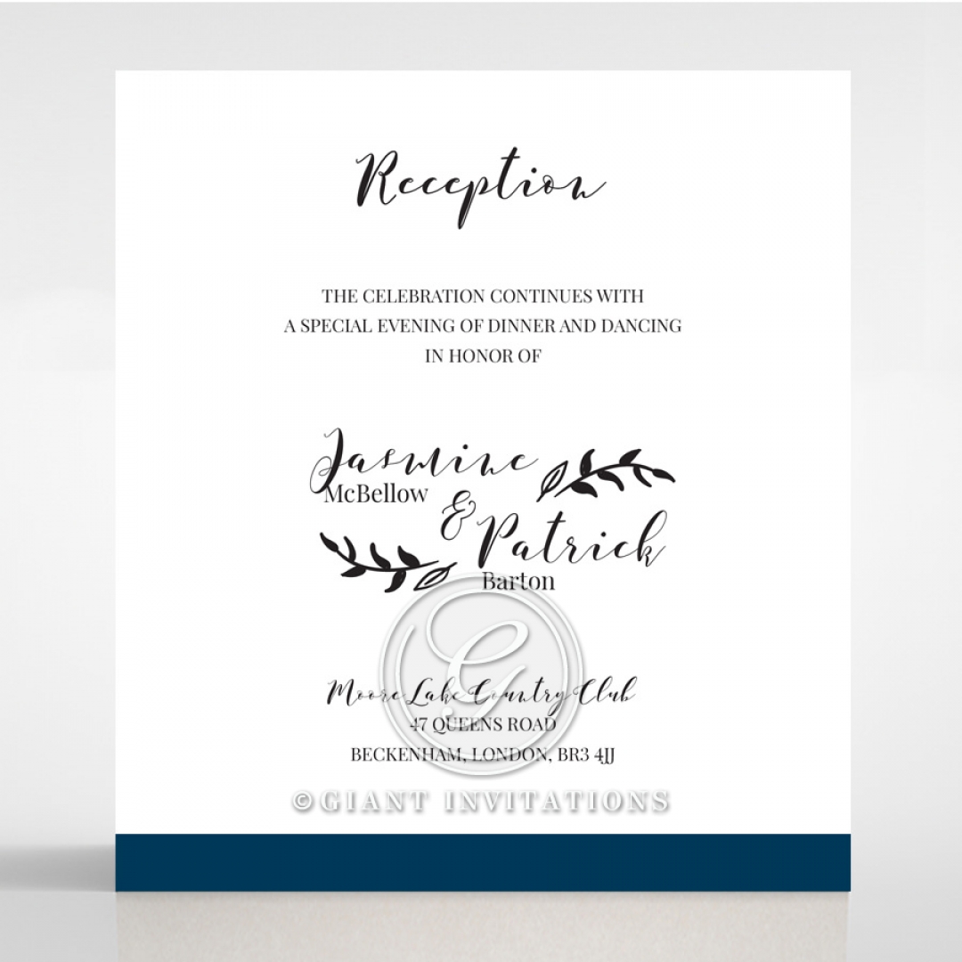 Forever Love Booklet - Navy wedding stationery reception enclosure card