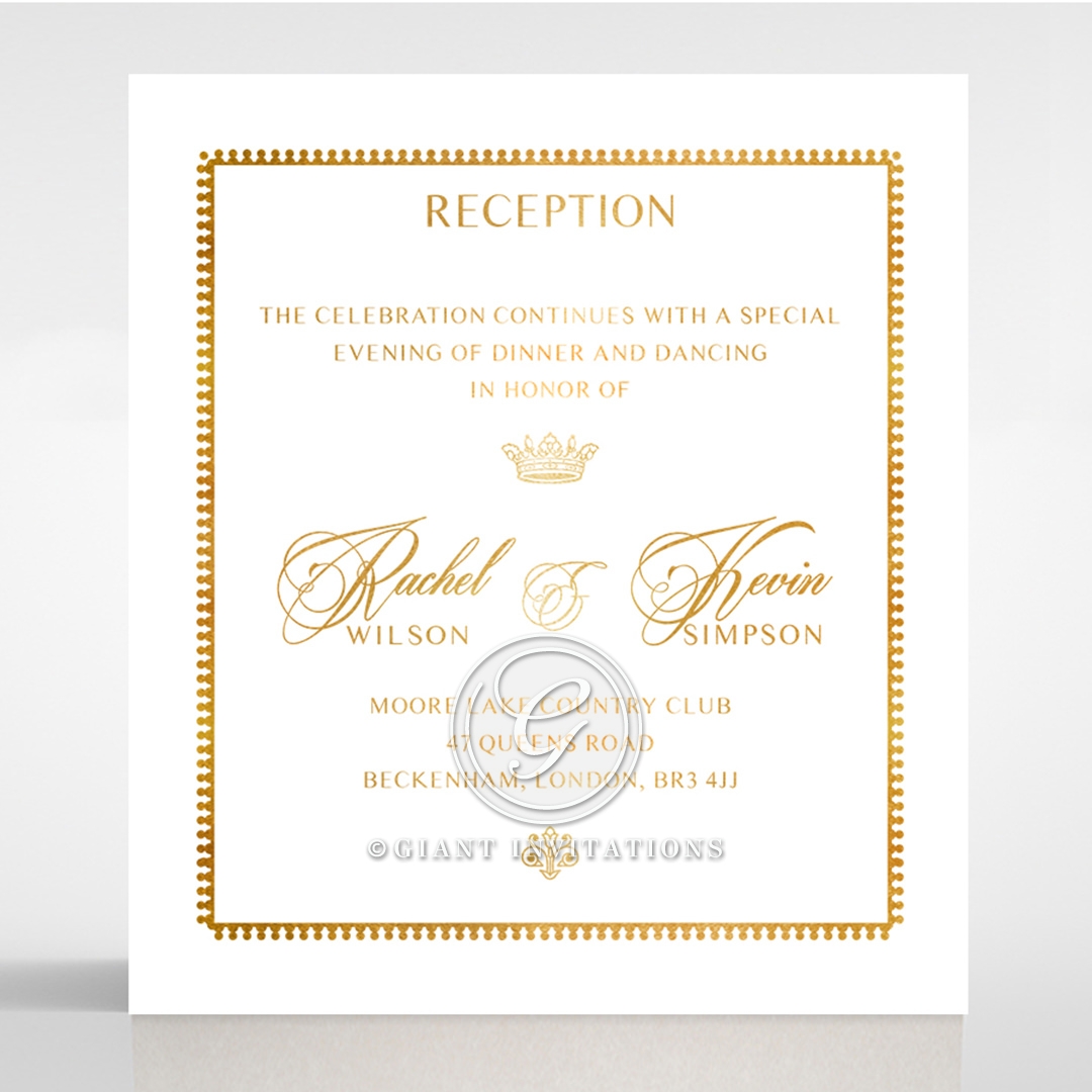 Ivory Doily Elegance with Foil reception stationery card design