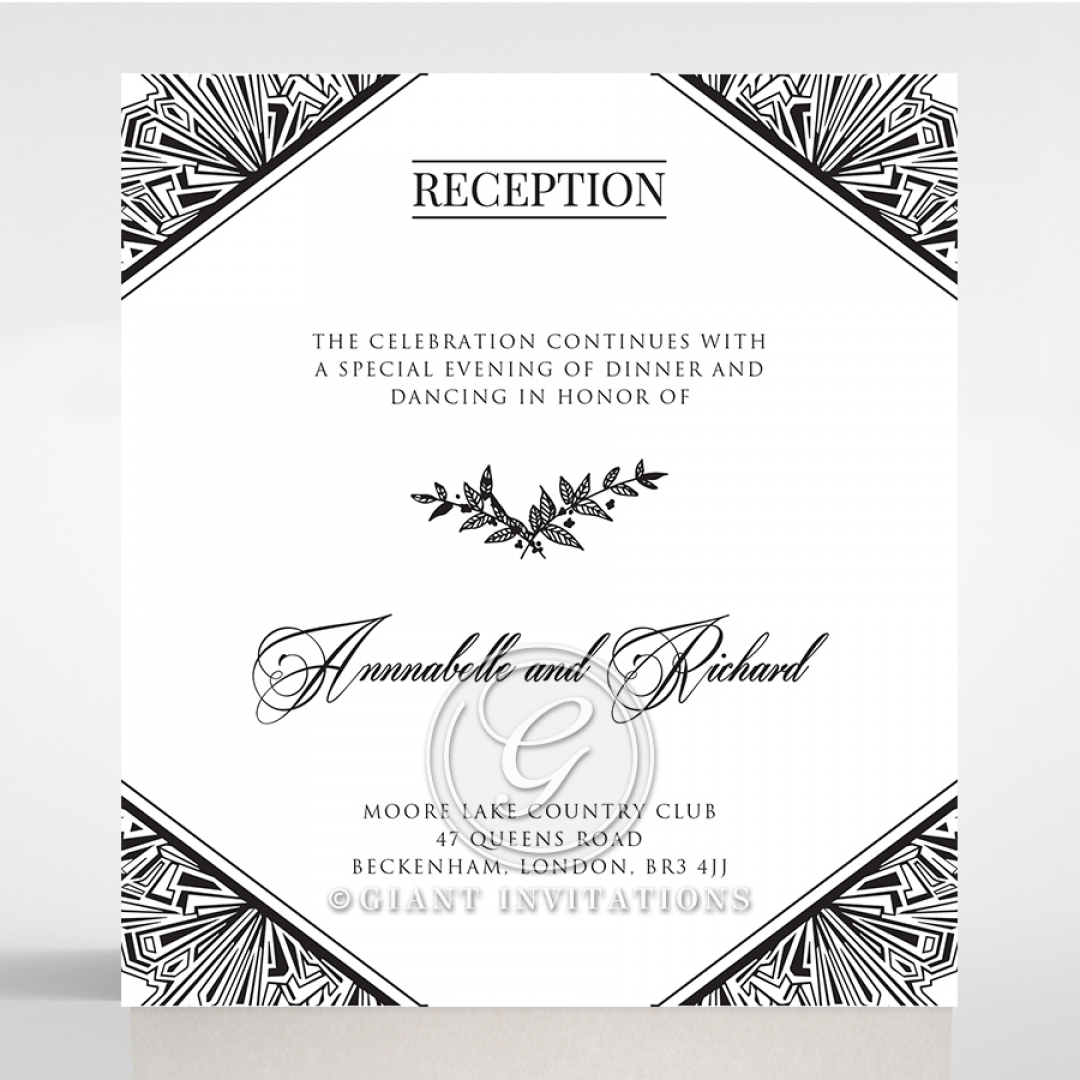 Paper Ace of Spades wedding reception invitation