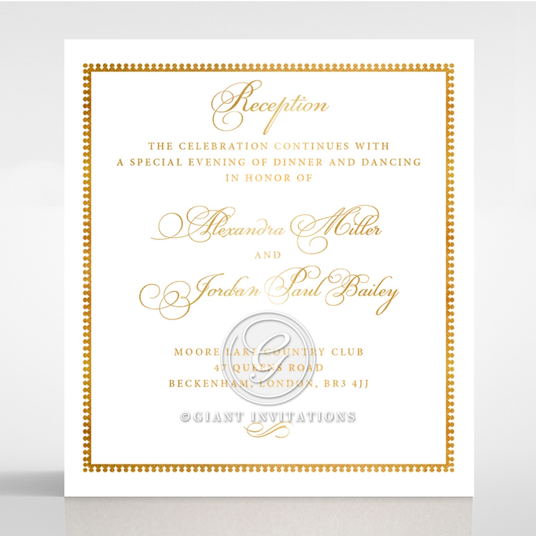 Royal Lace with Foil reception enclosure stationery invite card design