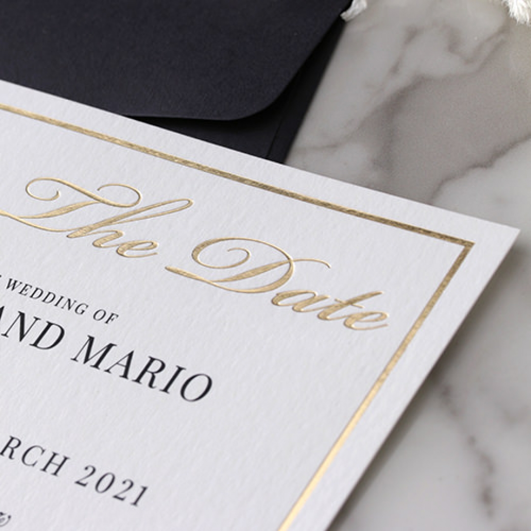 Save the Date in Gold and Black - Wedding Invitations - WP-CR14-SD-KI-G - 184359