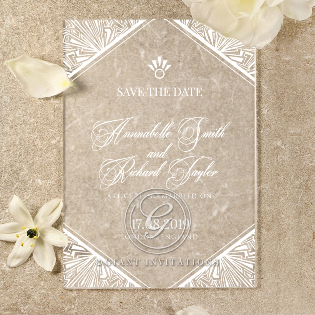 Acrylic Ace of Spades save the date stationery card item