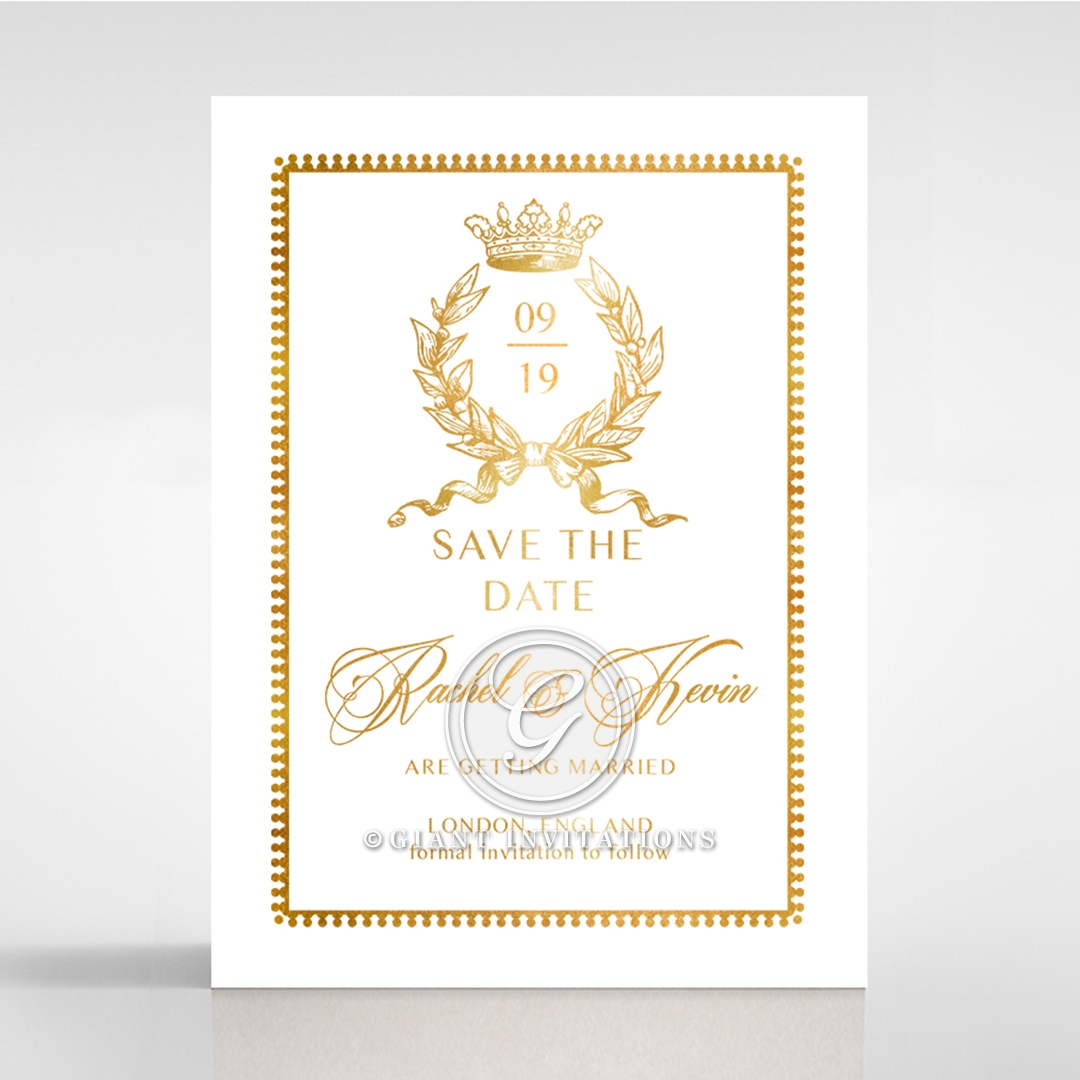Black Doily Elegance with Foil save the date wedding card design