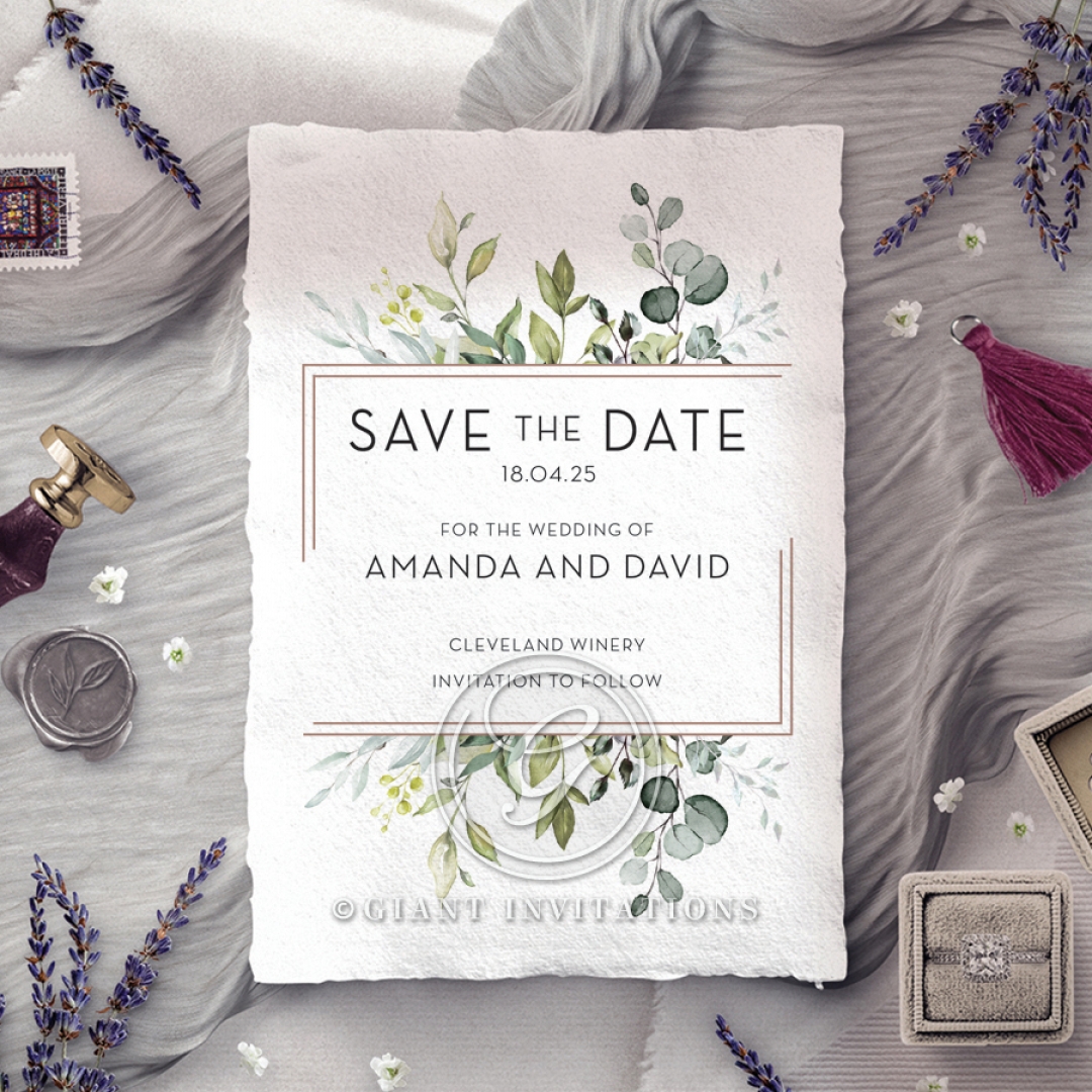 Botanic Romance save the date wedding stationery card item