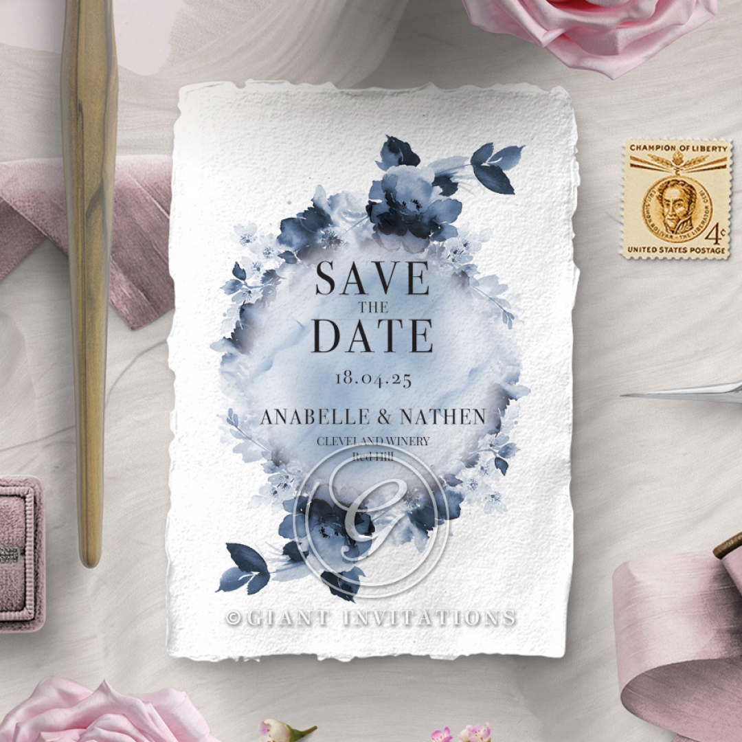 Dusty Watercolour wedding stationery save the date card item