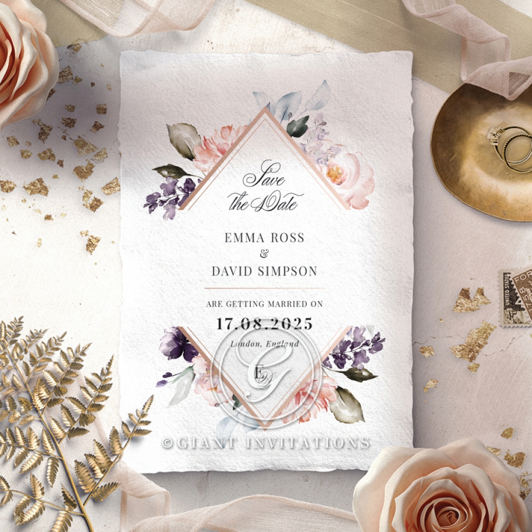 Enchanting Florals save the date card design