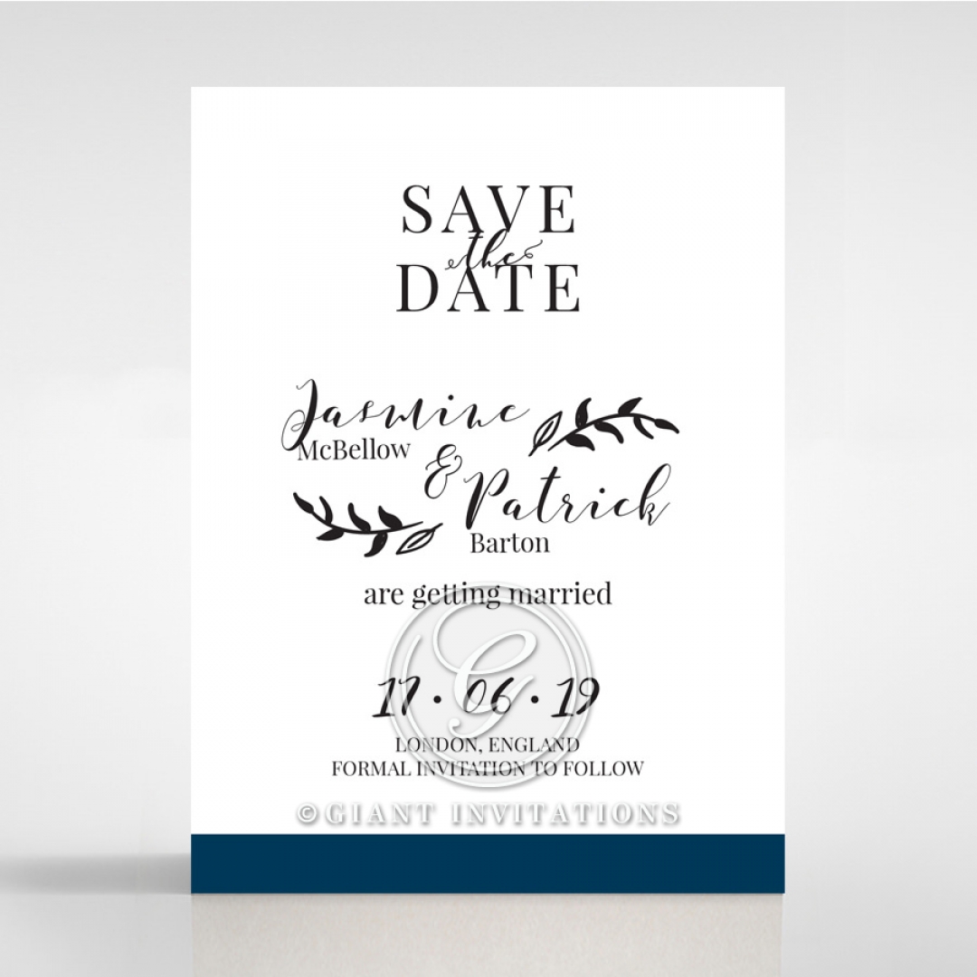 Forever Love Booklet - Navy save the date stationery card design