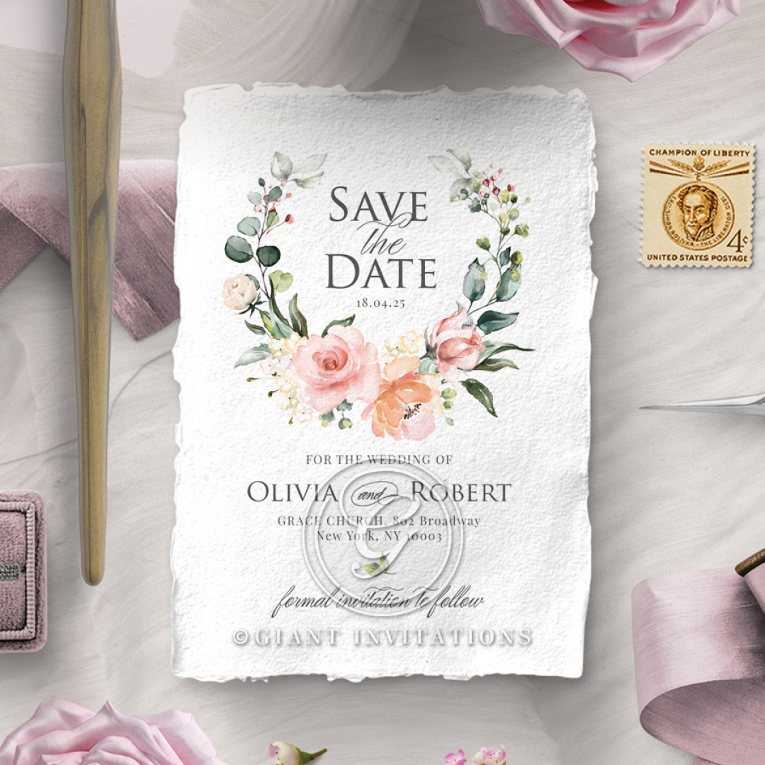 Garden Party save the date stationery card design