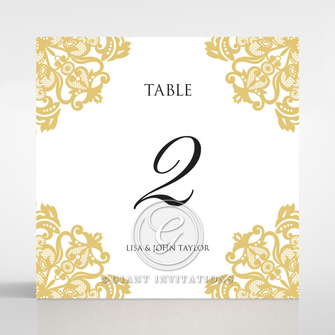 Divine Damask table number card