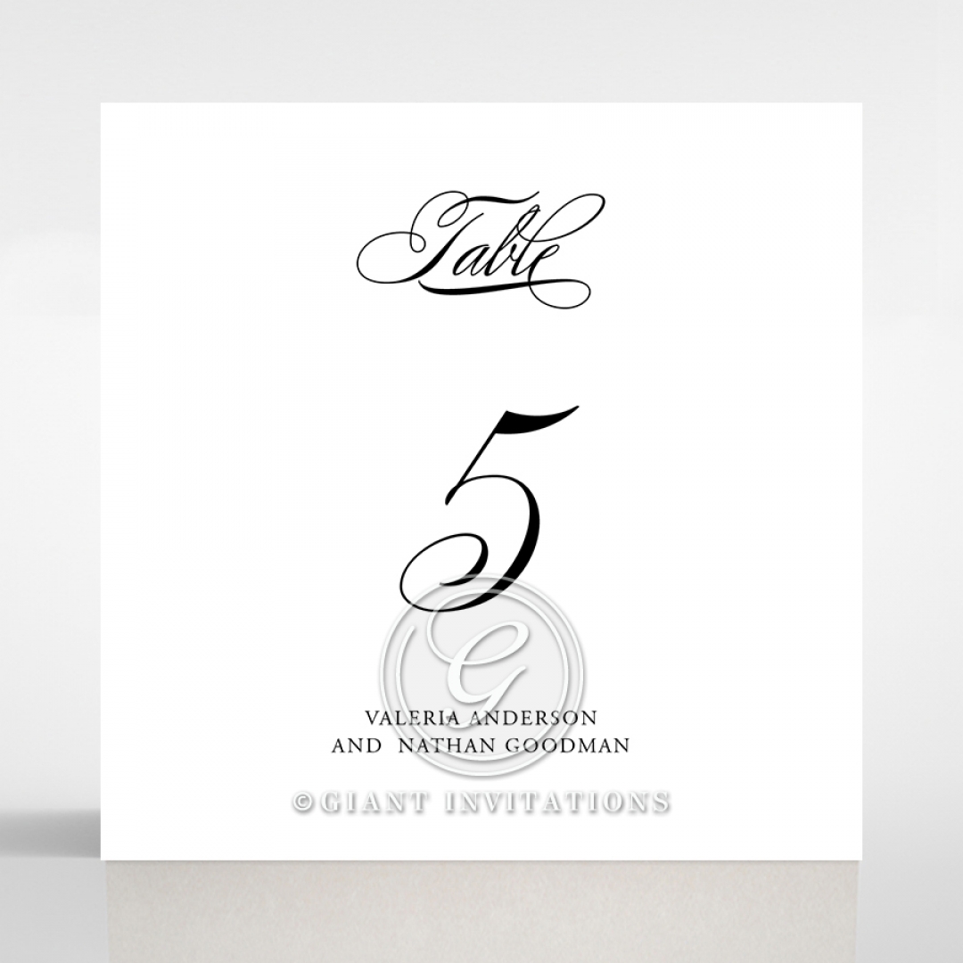 Paper Regal Enchantment wedding table number card