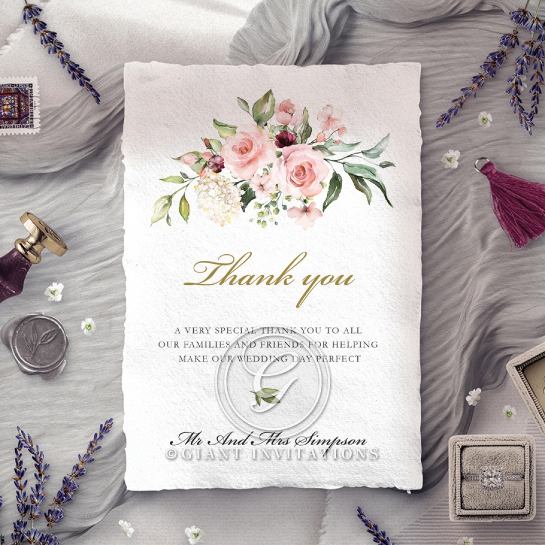 Geometric Bloom thank you wedding card design