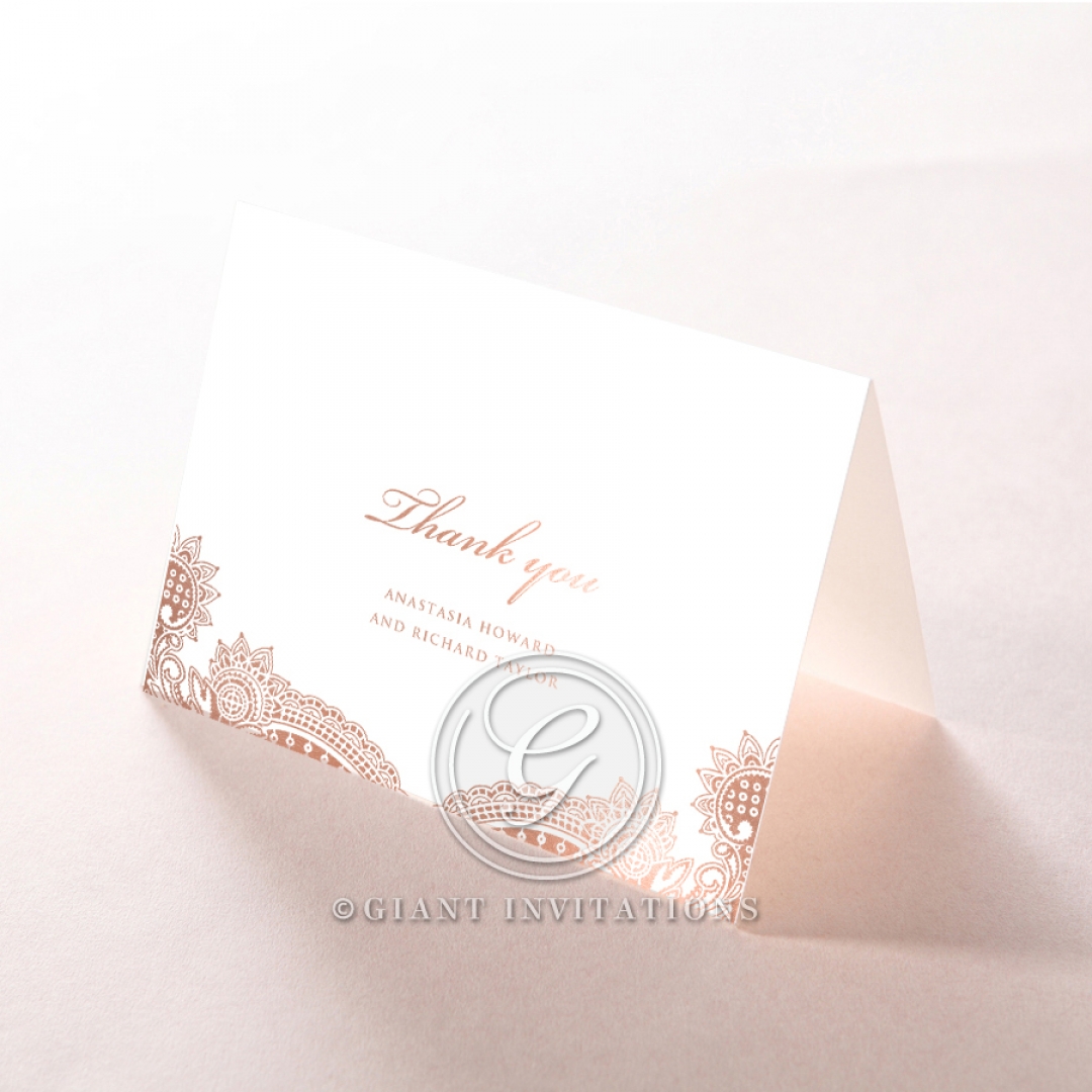 Regal Charm Letterpress with foil thank you card design
