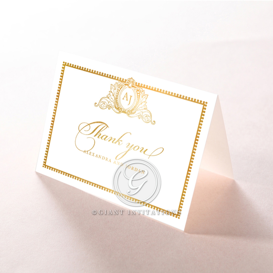 Royal Lace with Foil wedding thank you stationery card design