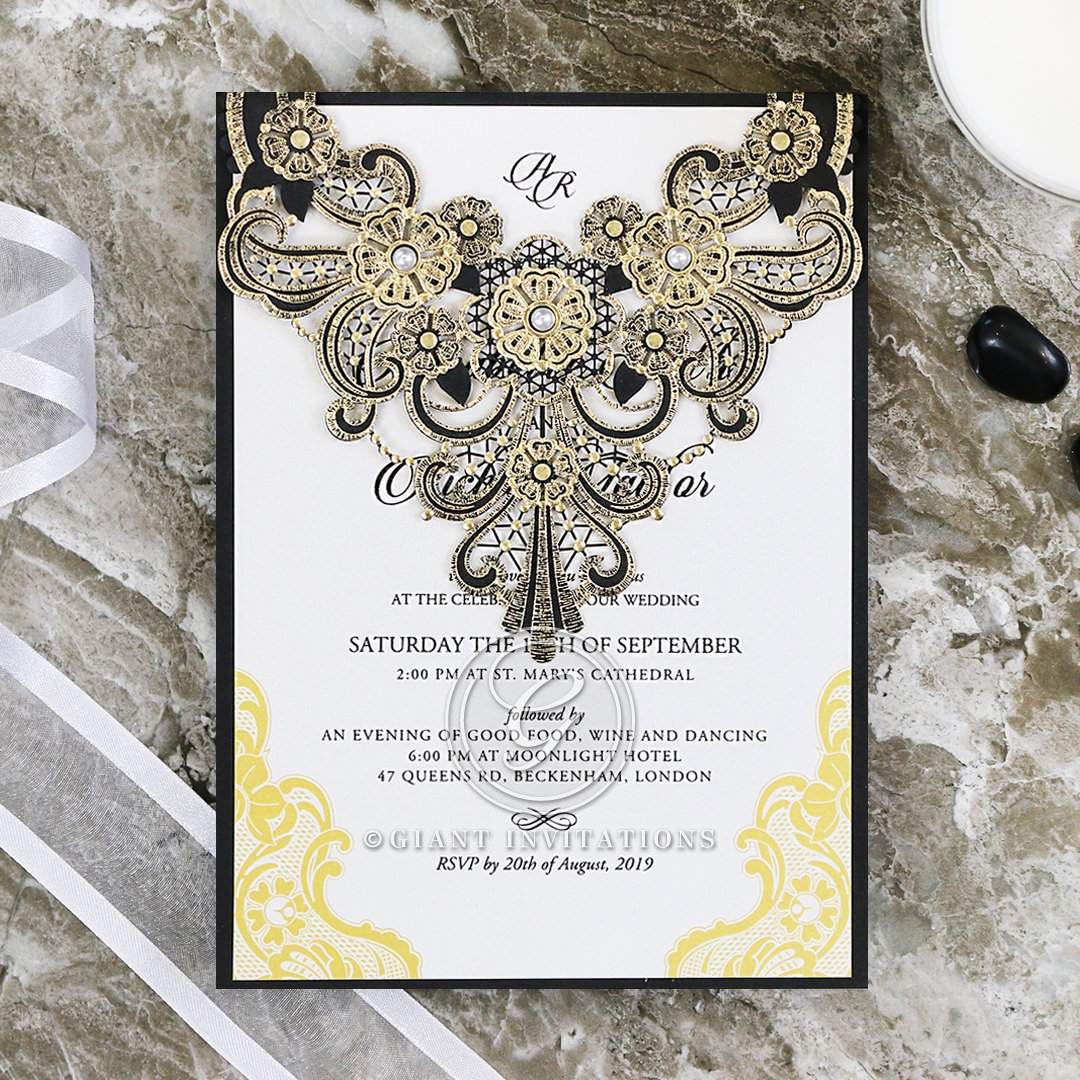 Black Lace Drop Design