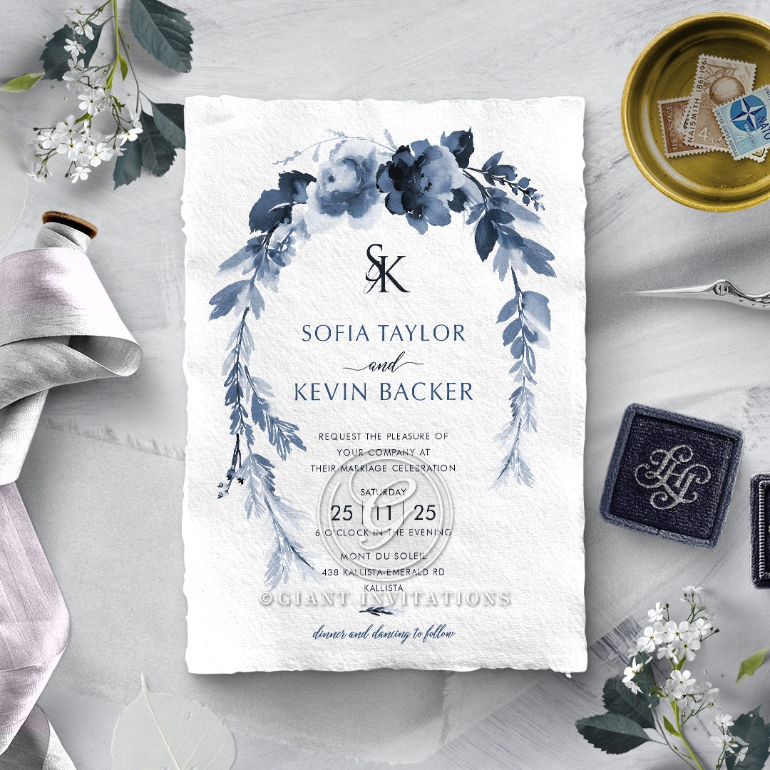 Chic Blissful Union Wedding Invitation Design Blissful Union Card Design