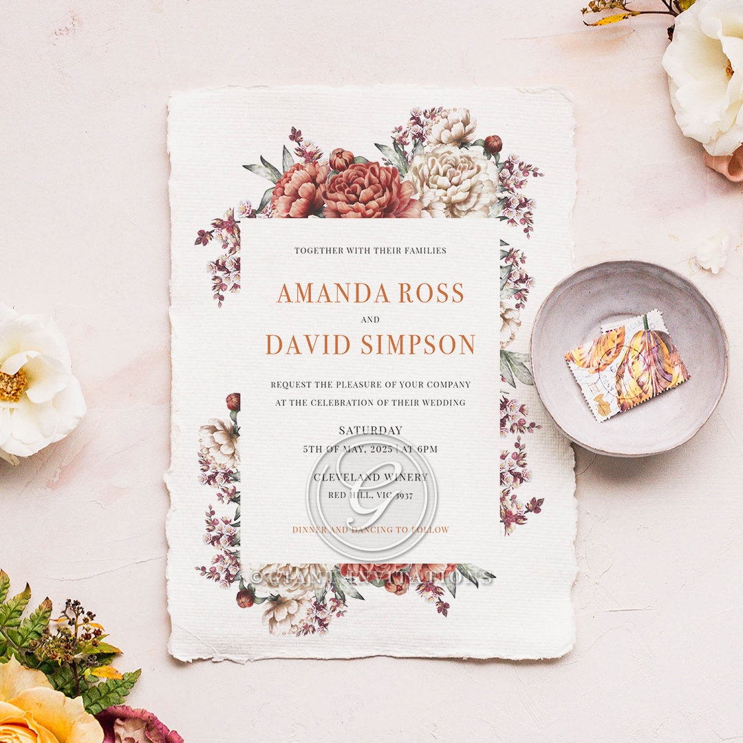 Enthralling Blossoming Love Wedding Invitation Blossoming Love Premium invite