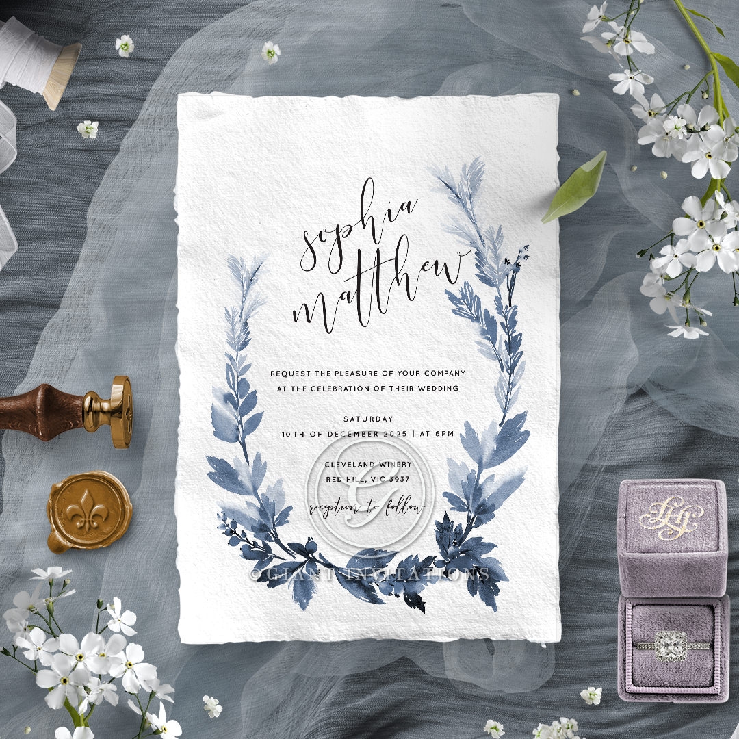 Startling Blue Forest Wedding Invite Card Design Blue Forest Invitation Design