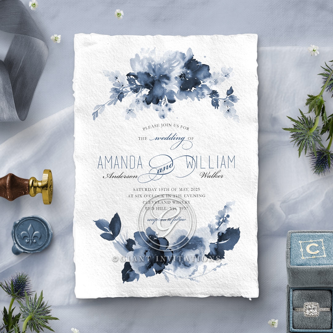 Blue Wonderland Invite Card Design