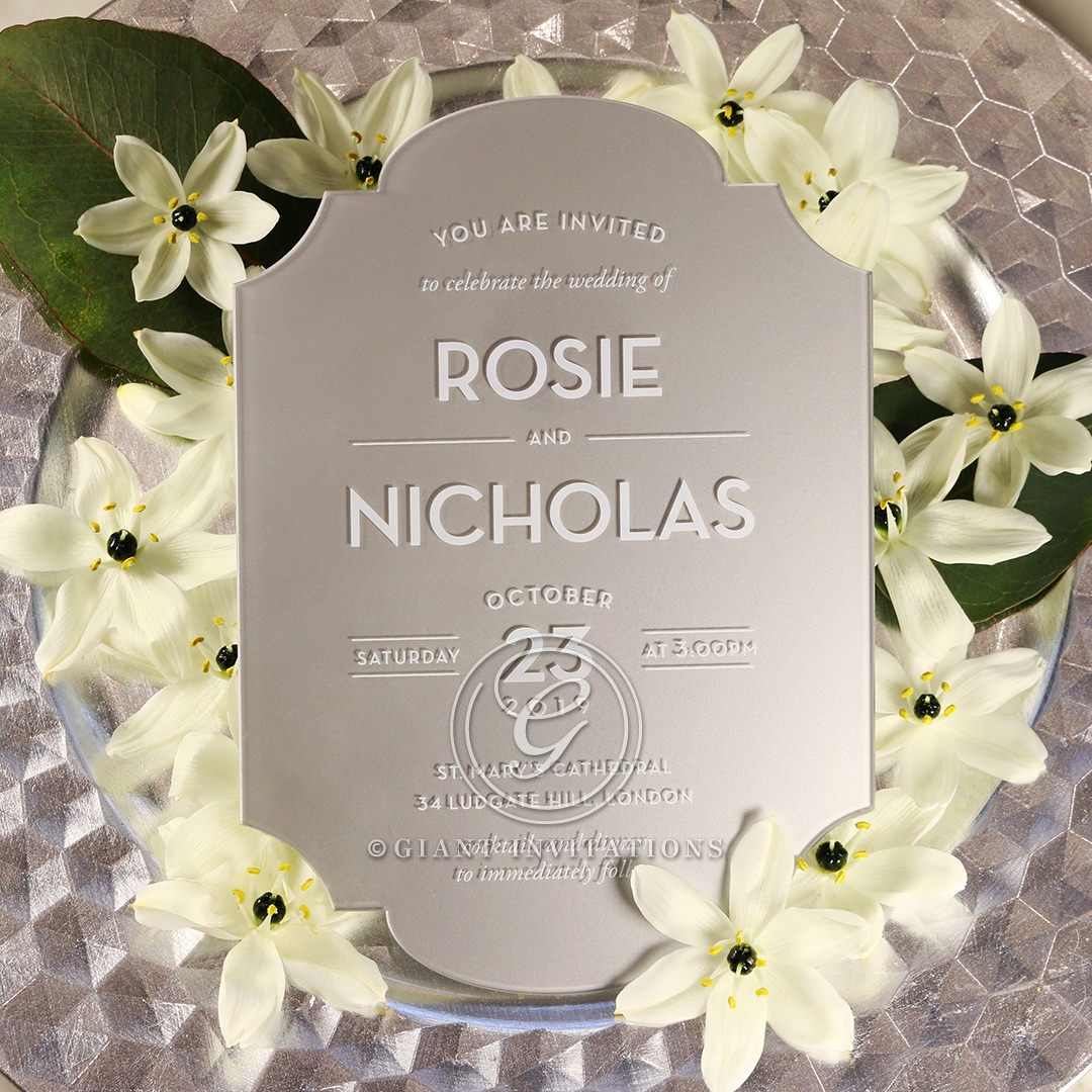 Acrylic Wedding Invitations Elegant Designs by Giant Invitations